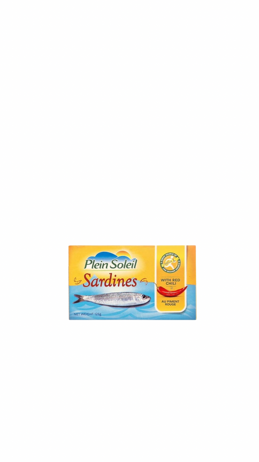 Plein soleil sardines with red chilli 125g