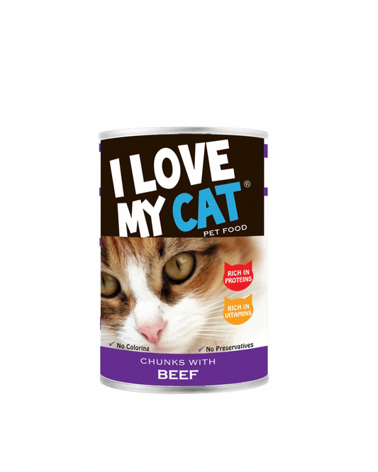 I Love my Cat Chunks with Beef  415g